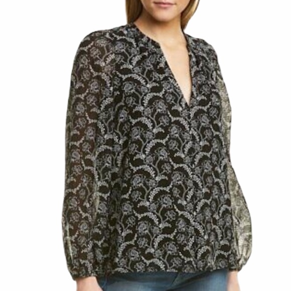 NEW A.L.C. Adara Silk Blend Long Sleeve Blouse NWT - Picture 1 of 13